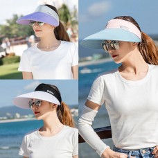 Summer Mujer Adjustable Sun Plain Hat Visor Wide Brim Empty Top Cap Casual Gift  eb-70107867
